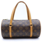 Louis Vuitton Monogram Papillon 26 Leather Handbag Brown