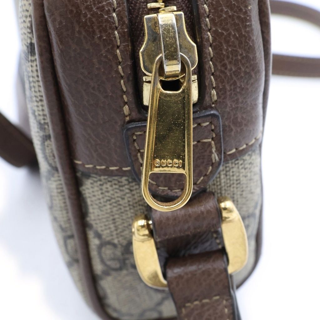 Gucci Ophidia GG Supreme Sherry Line Logo All Over Print Shoulder Mini Bag Brown — view 7