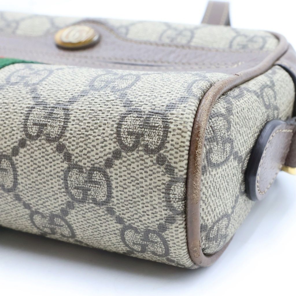 Gucci Ophidia GG Supreme Sherry Line Logo All Over Print Shoulder Mini Bag Brown — view 5