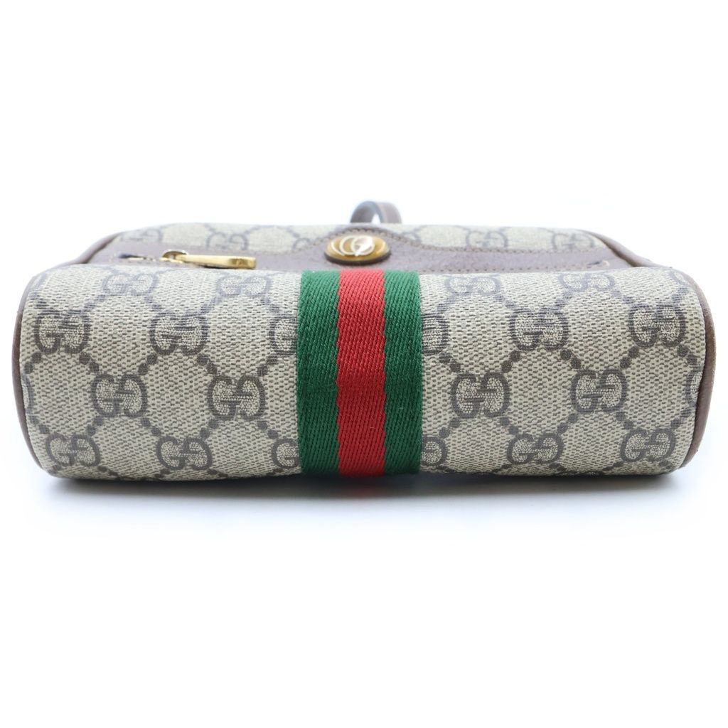 Gucci Ophidia GG Supreme Sherry Line Logo All Over Print Shoulder Mini Bag Brown — view 4