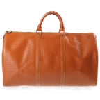 Louis Vuitton Epi Keepall 50 Travel Bag Brown Orange Leather Gold