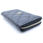 Chanel Timeless Classic Quilted Caviar Leather Fragment Card Coin Purse Black — view 4