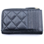 Chanel Timeless Classic Quilted Caviar Leather Fragment Card Coin Purse Black — view 2
