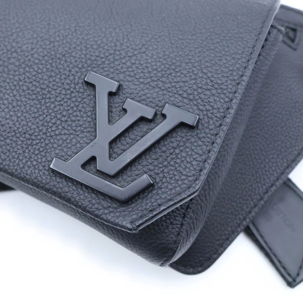 Louis Vuitton LV Aerogram Takeoff Sling Leather Shoulder Bag Black — view 6