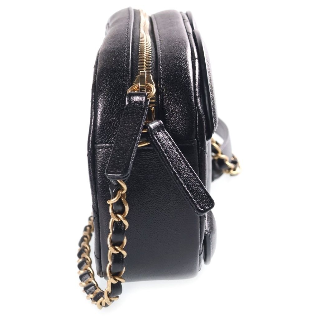 Chanel Big Coco Camera Bag Chain Black Lambskin Gold — view 3