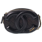 Chanel Big Coco Camera Bag Chain Black Lambskin Gold