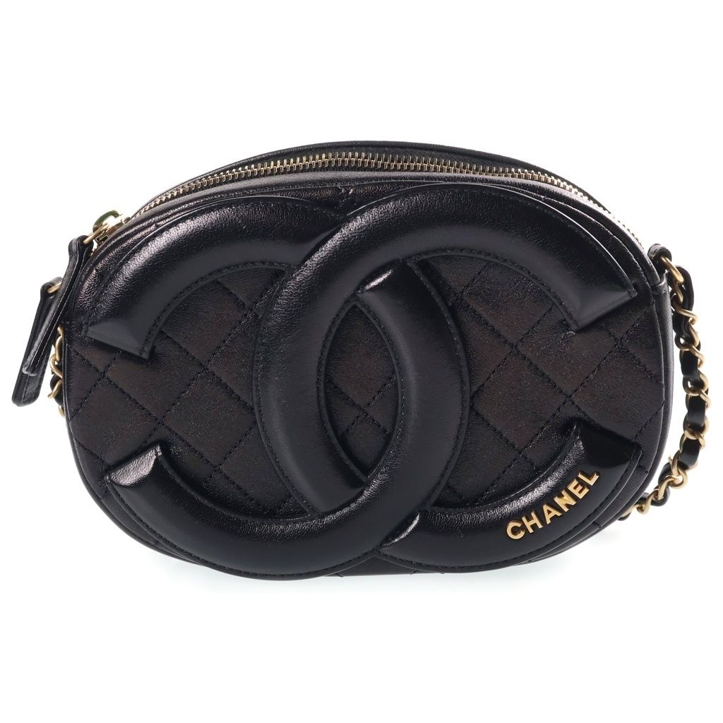Chanel Big Coco Camera Bag Chain Black Lambskin Gold