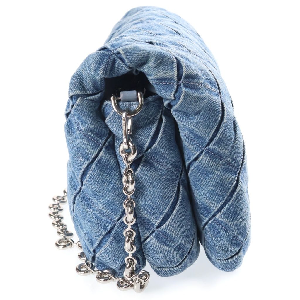 Loewe Goya Puffer Denim Chain Shoulder Handbag 2-Way Blue Strap 2 Bag — view 3