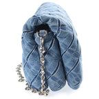 Loewe Goya Puffer Denim Chain Shoulder Handbag 2-Way Blue Strap 2 Bag — view 3