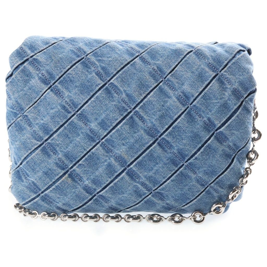 Loewe Goya Puffer Denim Chain Shoulder Handbag 2-Way Blue Strap 2 Bag — view 2