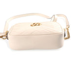 Gucci Shoulder Bag White Leather with GG Marmont Chain — view 4