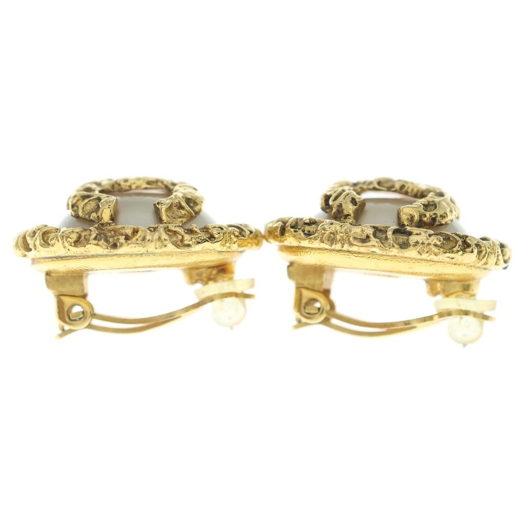 Chanel CC Logo Lava Faux Pearl Earrings 93A — view 3