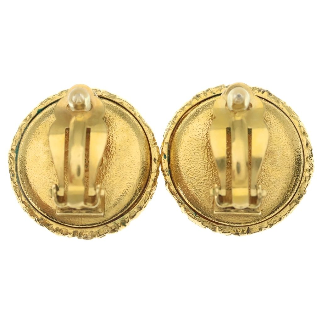 Chanel CC Logo Lava Faux Pearl Earrings 93A — view 2