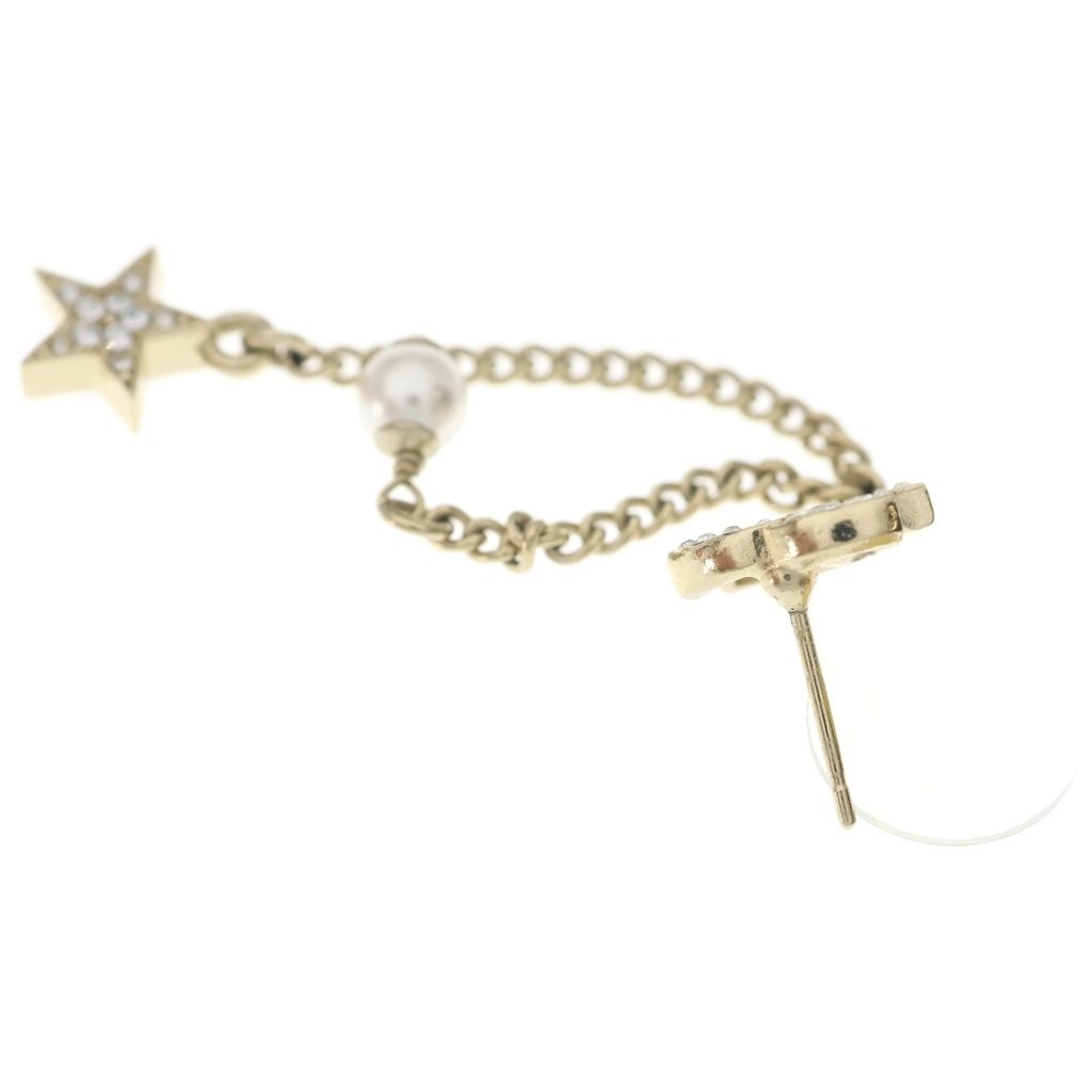 Chanel CC Logo Rhinestone Pearl Earrings — view 5