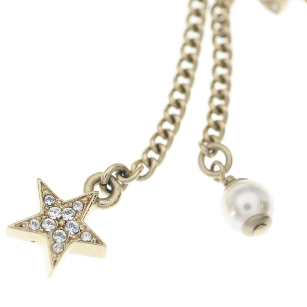 Chanel CC Logo Rhinestone Pearl Earrings — view 6