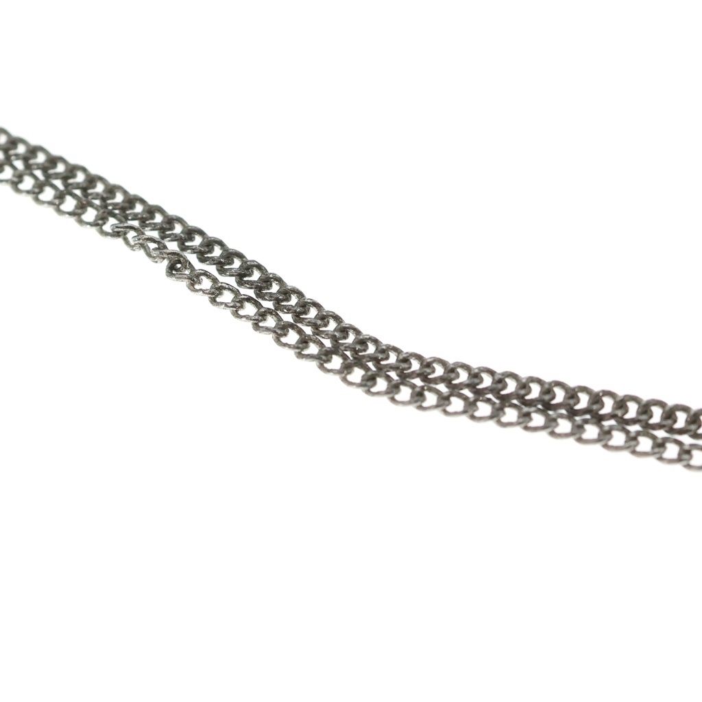 Chanel CC Logo Necklace White Silver — view 5