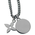 Louis Vuitton Monogram Medal Necklace Eclipse Pendant Black Silver — view 3