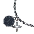 Louis Vuitton Monogram Medal Necklace Eclipse Pendant Black Silver
