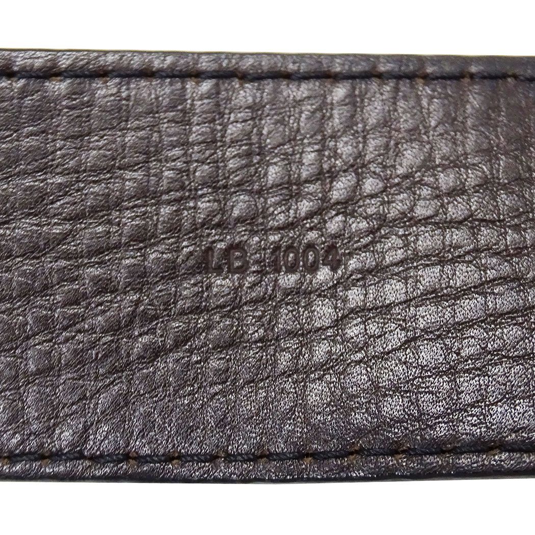 Louis Vuitton Belt Utah Leather Ceinture LV Dark Brown 110/44 Logo — view 7