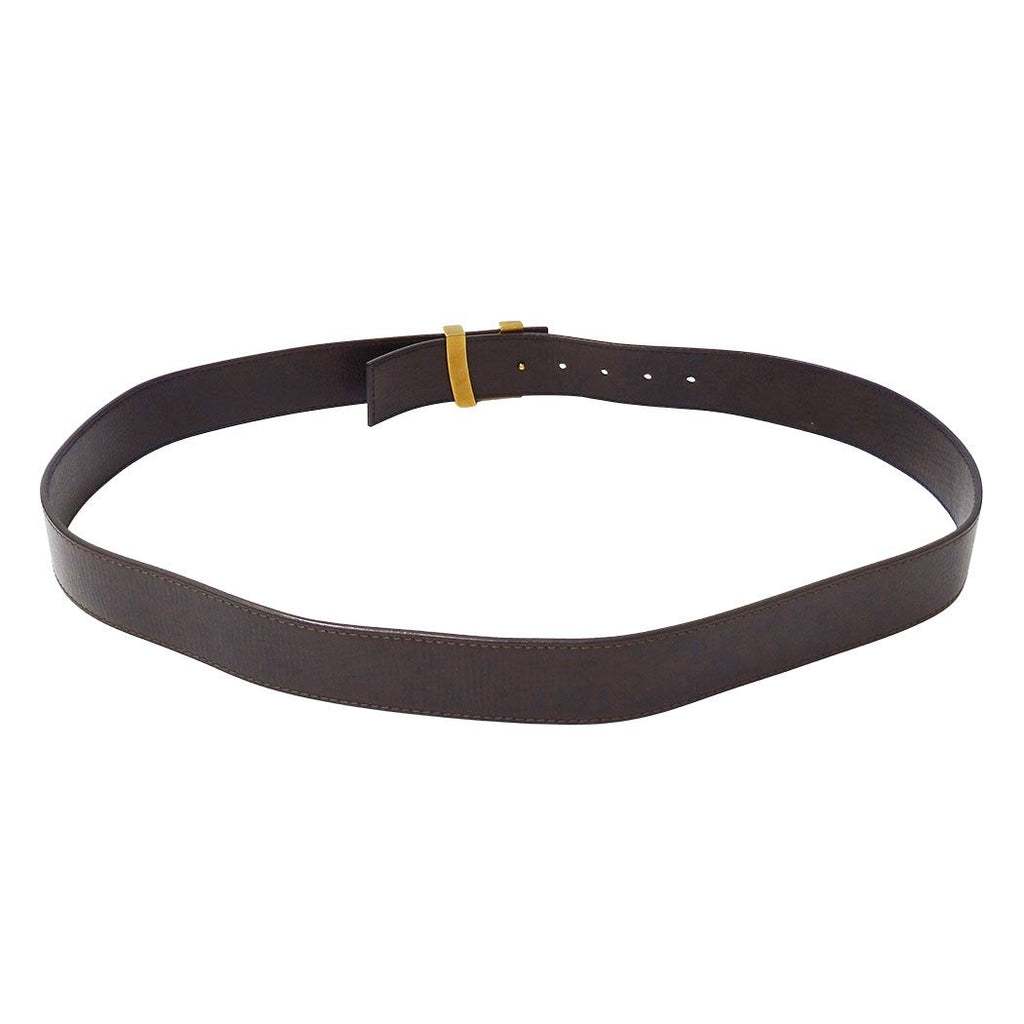 Louis Vuitton Belt Utah Leather Ceinture LV Dark Brown 110/44 Logo — view 4