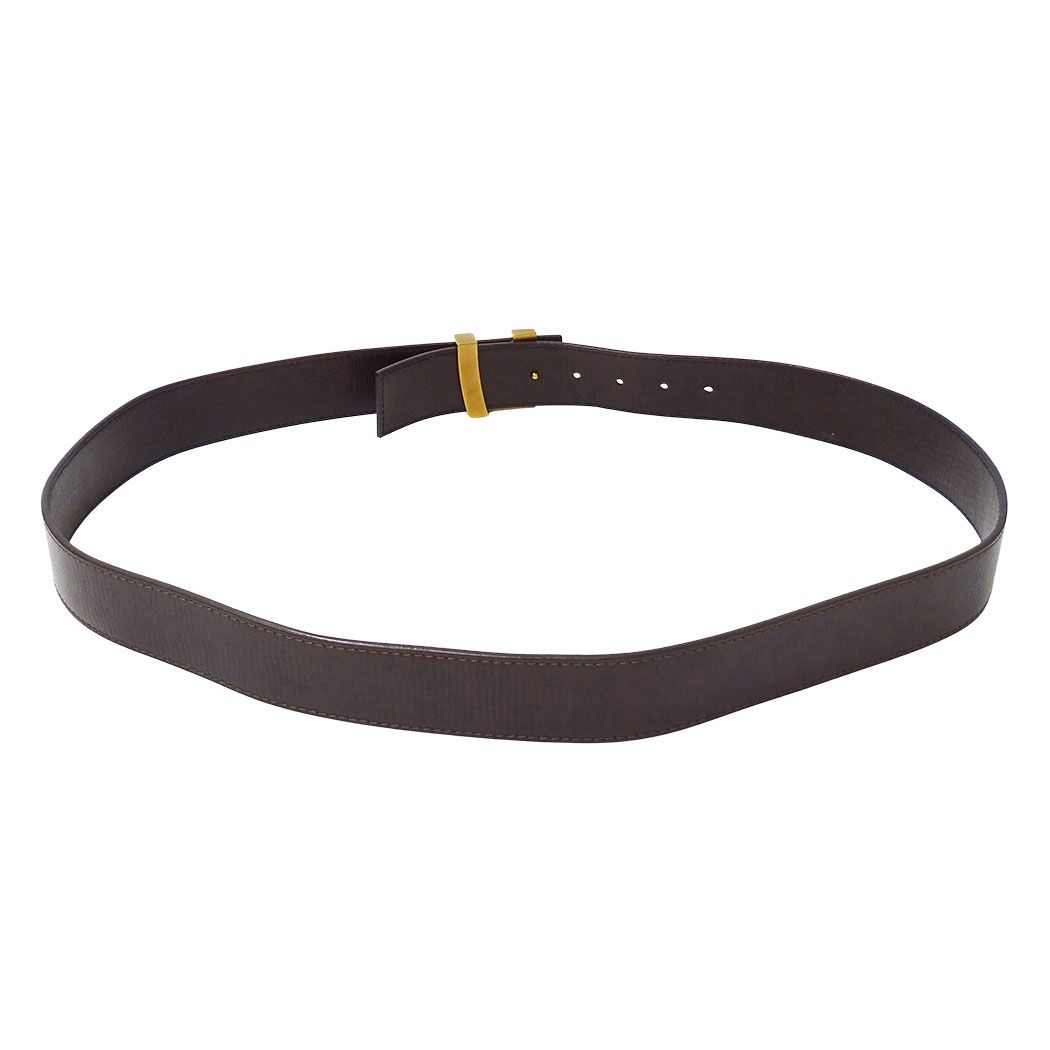 Louis Vuitton Belt Utah Leather Ceinture LV Dark Brown 110/44 Logo — view 4