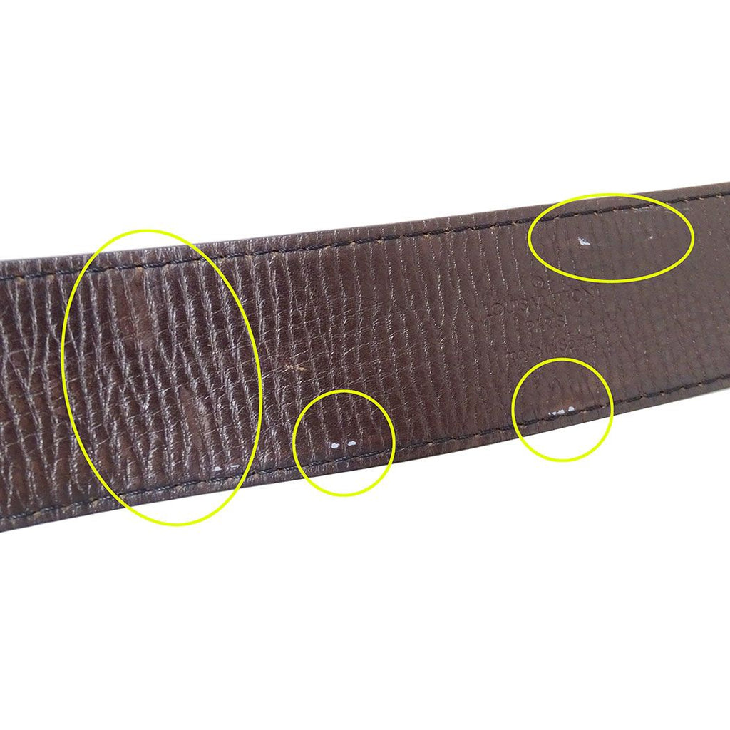 Louis Vuitton Belt Utah Leather Ceinture LV Dark Brown 110/44 Logo — view 8