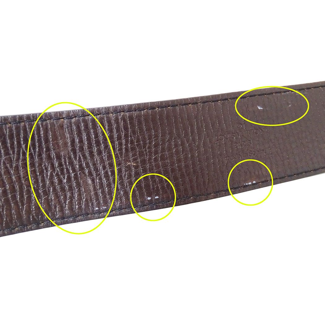 Louis Vuitton Belt Utah Leather Ceinture LV Dark Brown 110/44 Logo — view 8