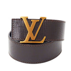 Louis Vuitton Belt Utah Leather Ceinture LV Dark Brown 110/44 Logo