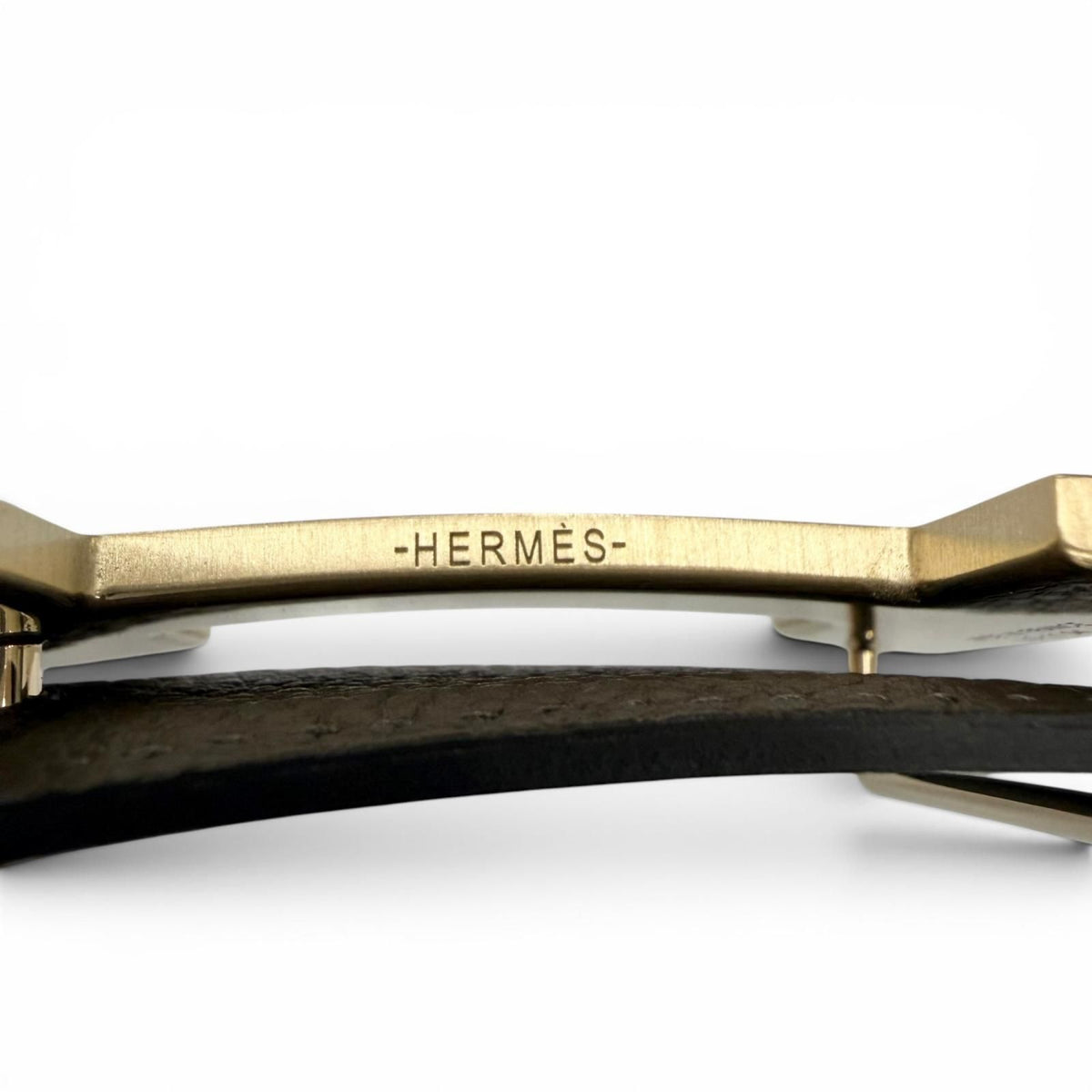 Hermes Constance Box Calf Togo Gold H Logo Buckle Reversible Belt Khaki Black — view 5