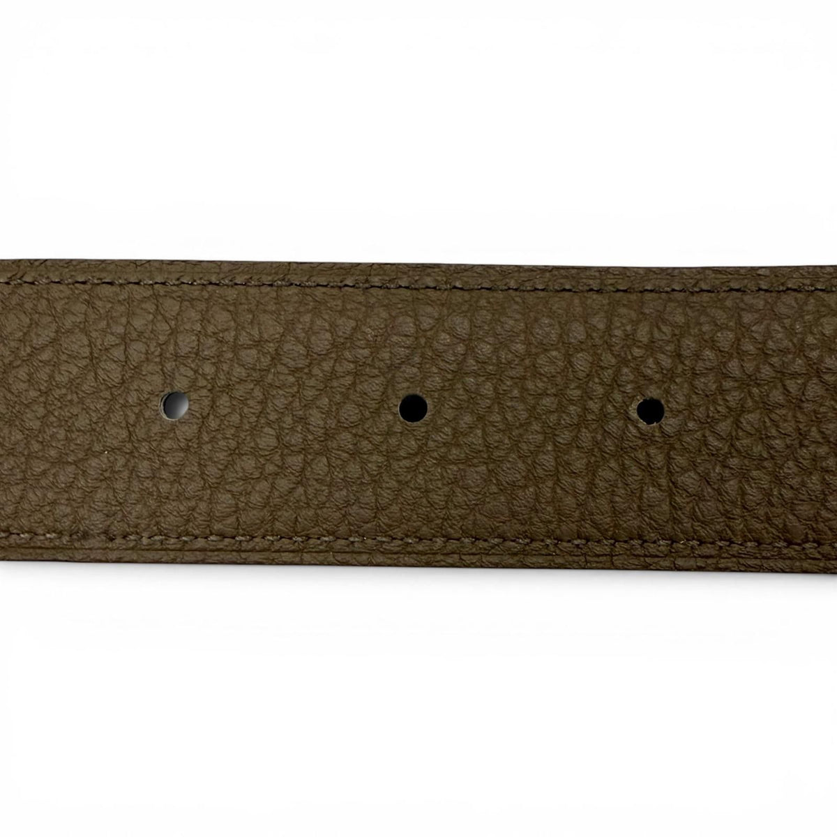 Hermes Constance Box Calf Togo Gold H Logo Buckle Reversible Belt Khaki Black — view 7