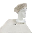 Hermes Saint Honore Anne Finesse Wool 100% Sellier Beret Ivory 58 Hat — view 2