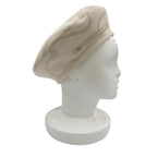 Hermes Saint Honore Anne Finesse Wool 100% Sellier Beret Ivory 58 Hat — view 6