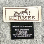 Hermes Highlands Cashmere 100% Tartan Check Horse Motif Logo Embroidery Fringe — view 8