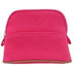 Hermes Bolide Pouch Mini Hibiscus Pink Orange Canvas