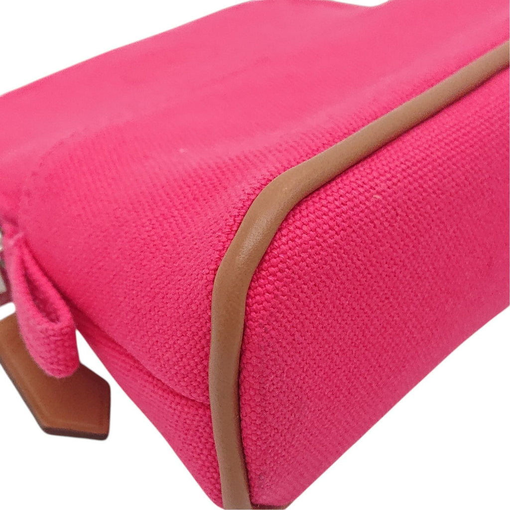 Hermes Bolide Pouch Mini Hibiscus Pink Orange Canvas — view 7