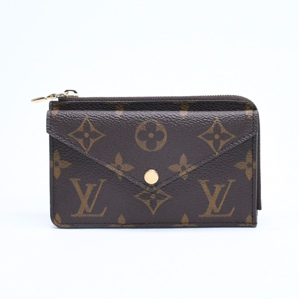 Louis Vuitton Porte Cartes Recto Verso Coin Purse Monogram Canvas Brown Black — view 2