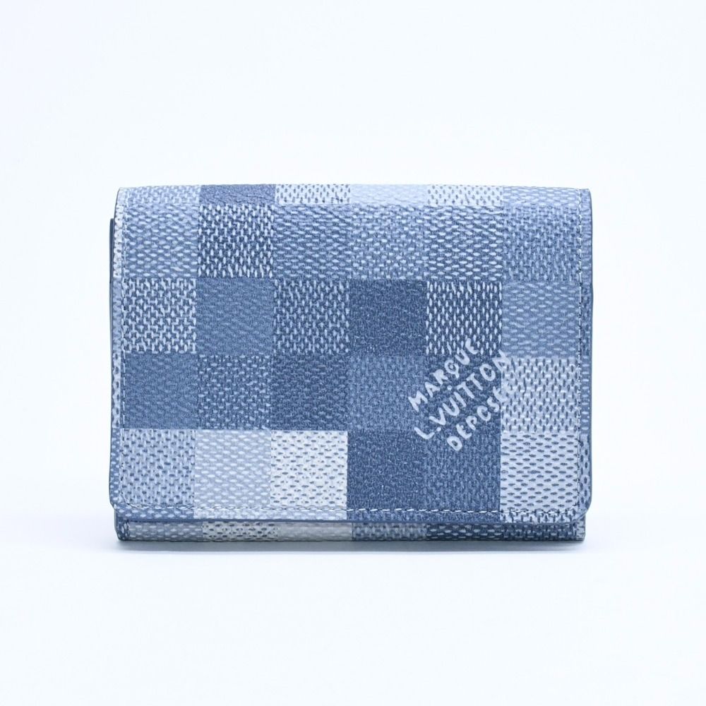 Louis Vuitton Envelope Business Card Holder Case Monogram Damoflage Indigo Blue — view 2
