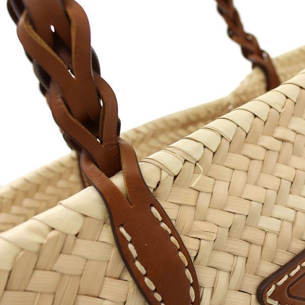 Prada Woven Palm Leather Tote Bag — view 6