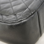 Chanel Shoulder Bag Quilted Caviar Leather Black Gold — view 7