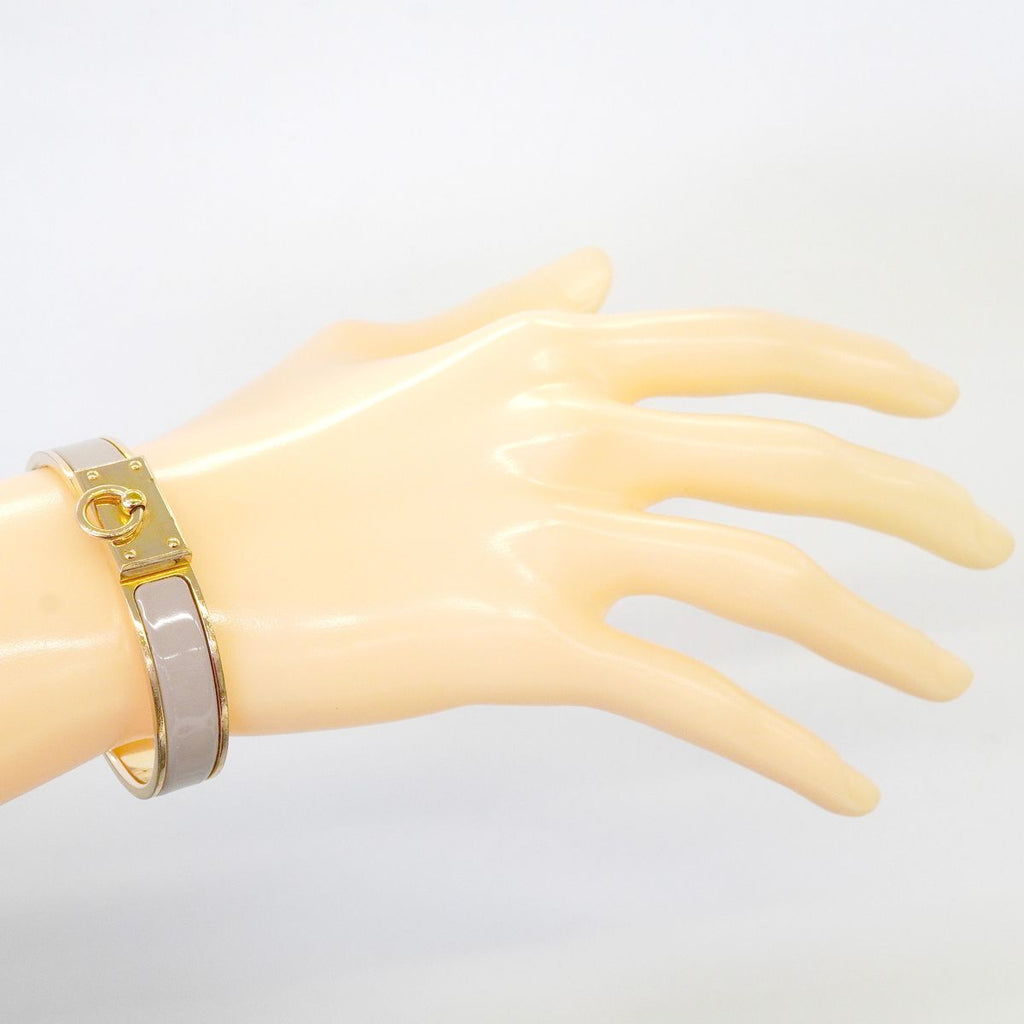 Hermes Bangle Clic Anneau Gold Plated Greige Bracelet — view 6