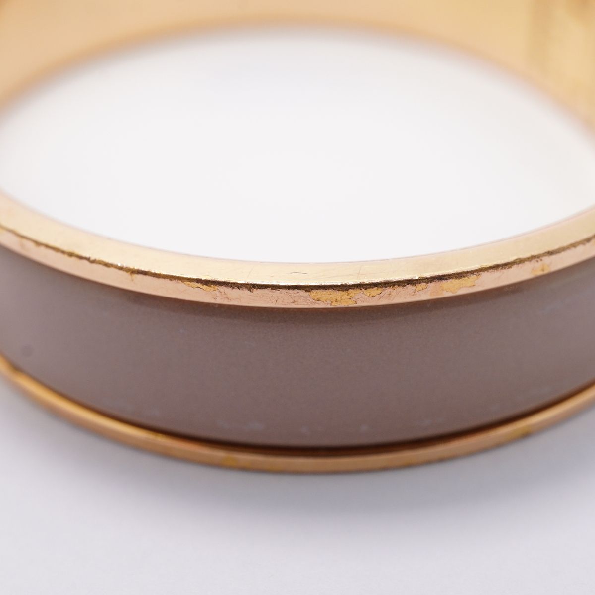 Hermes Bangle Clic Anneau Gold Plated Greige Bracelet — view 7