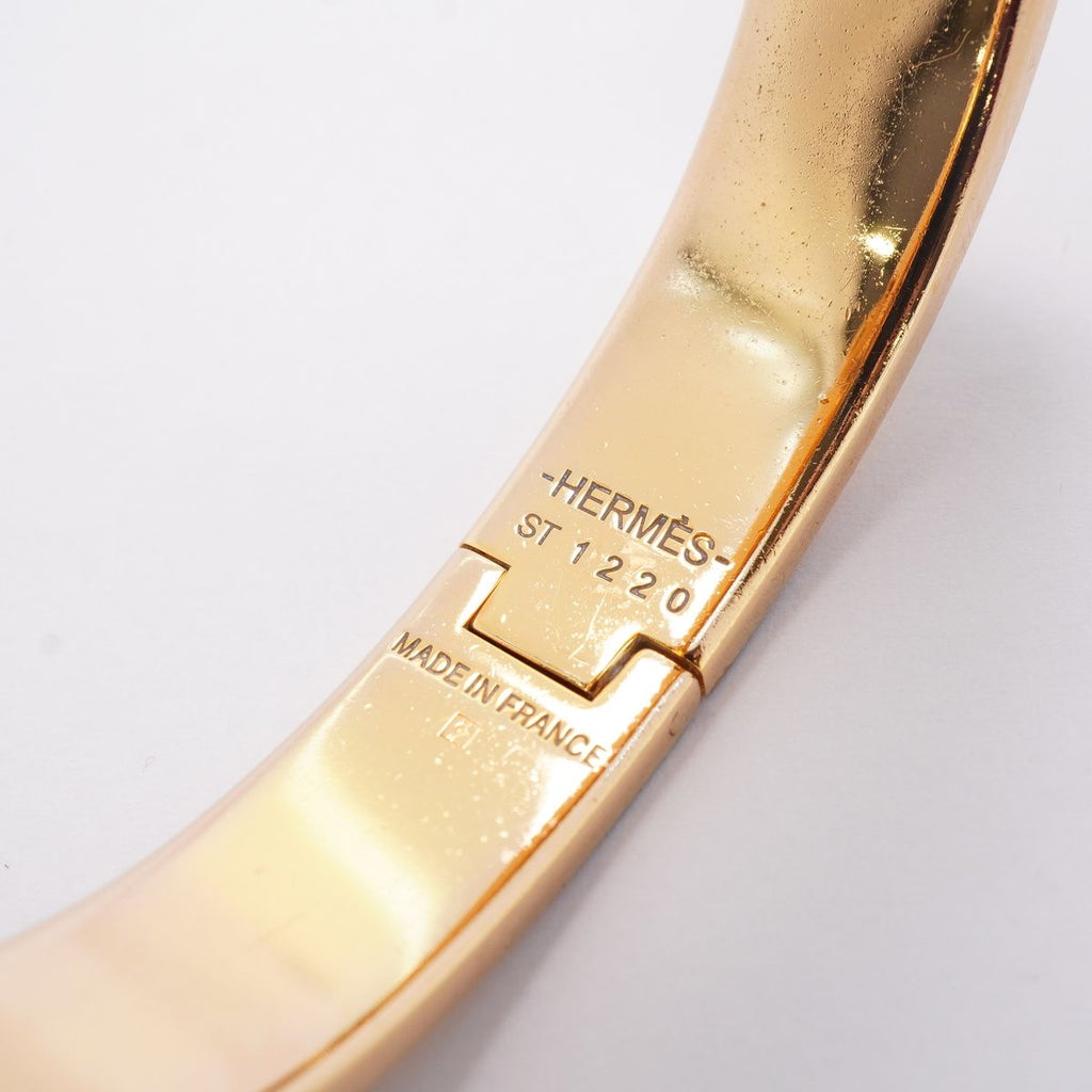 Hermes Bangle Clic Anneau Gold Plated Greige Bracelet — view 5