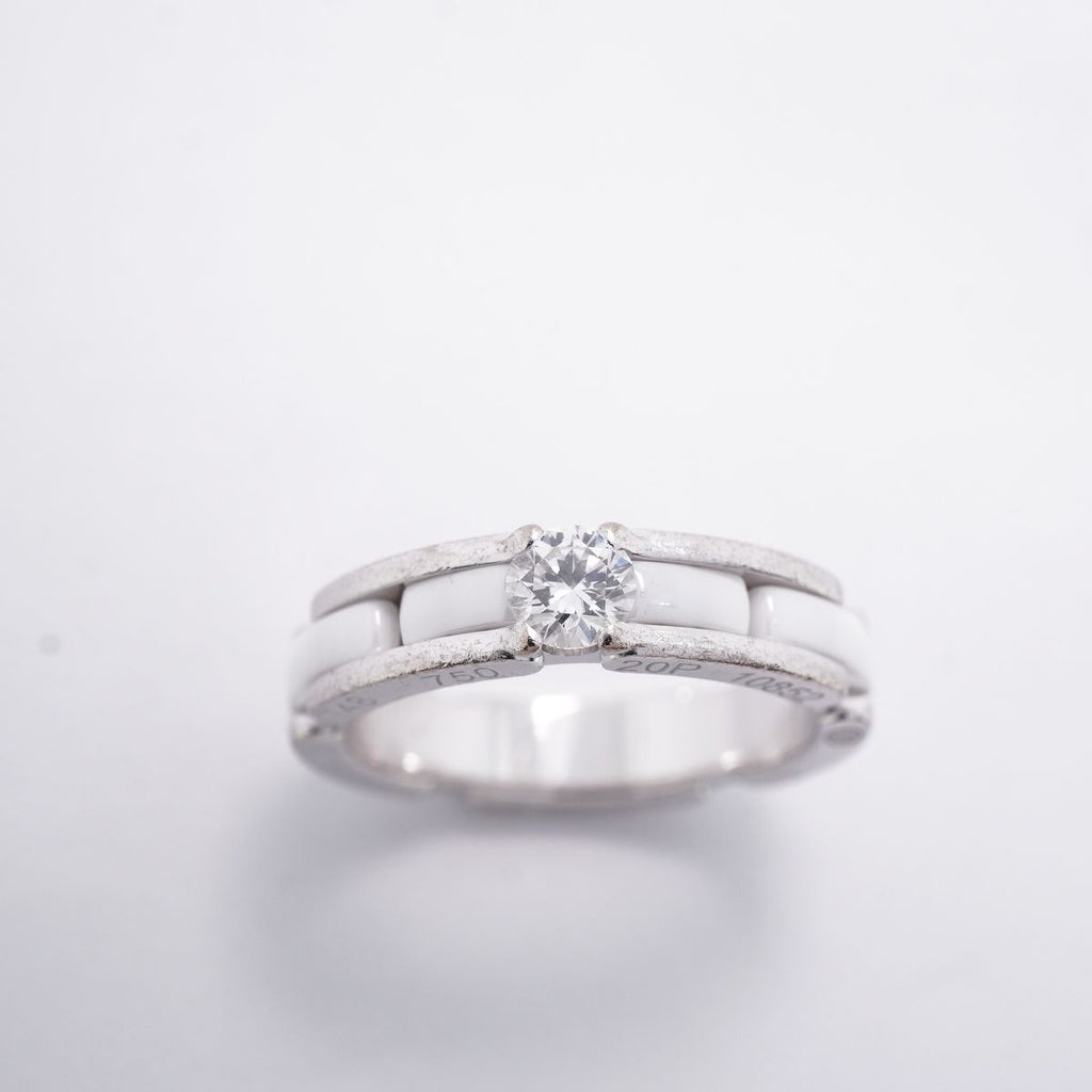 Chanel Ring Ultra Collection White Gold Ceramic Diamond — view 2