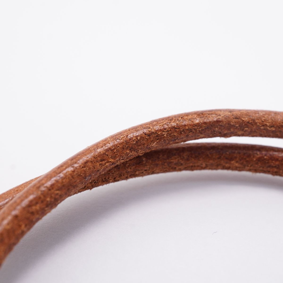 Hermes Bracelet Head Metal Leather Silver Brown — view 7