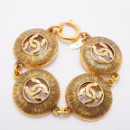 Chanel Bracelet Vintage CC Logo Round Circle Gold Plated — view 3