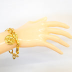 Chanel Bracelet Vintage CC Logo Round Circle Gold Plated — view 6