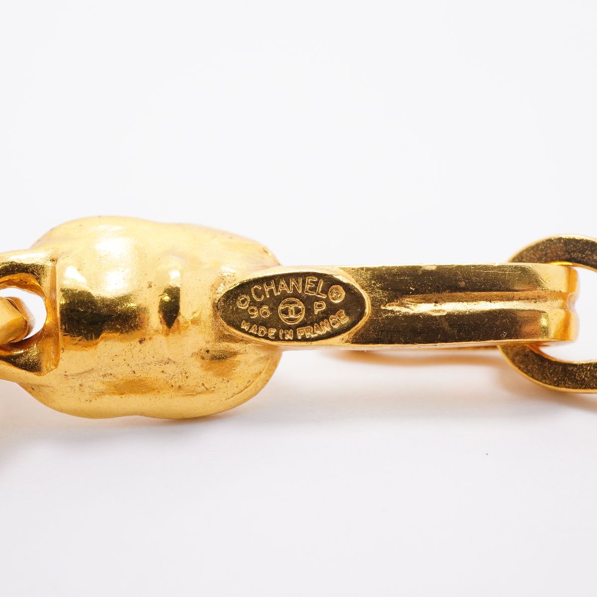 Chanel Bracelet Vintage CC Logo Round Circle Gold Plated — view 5