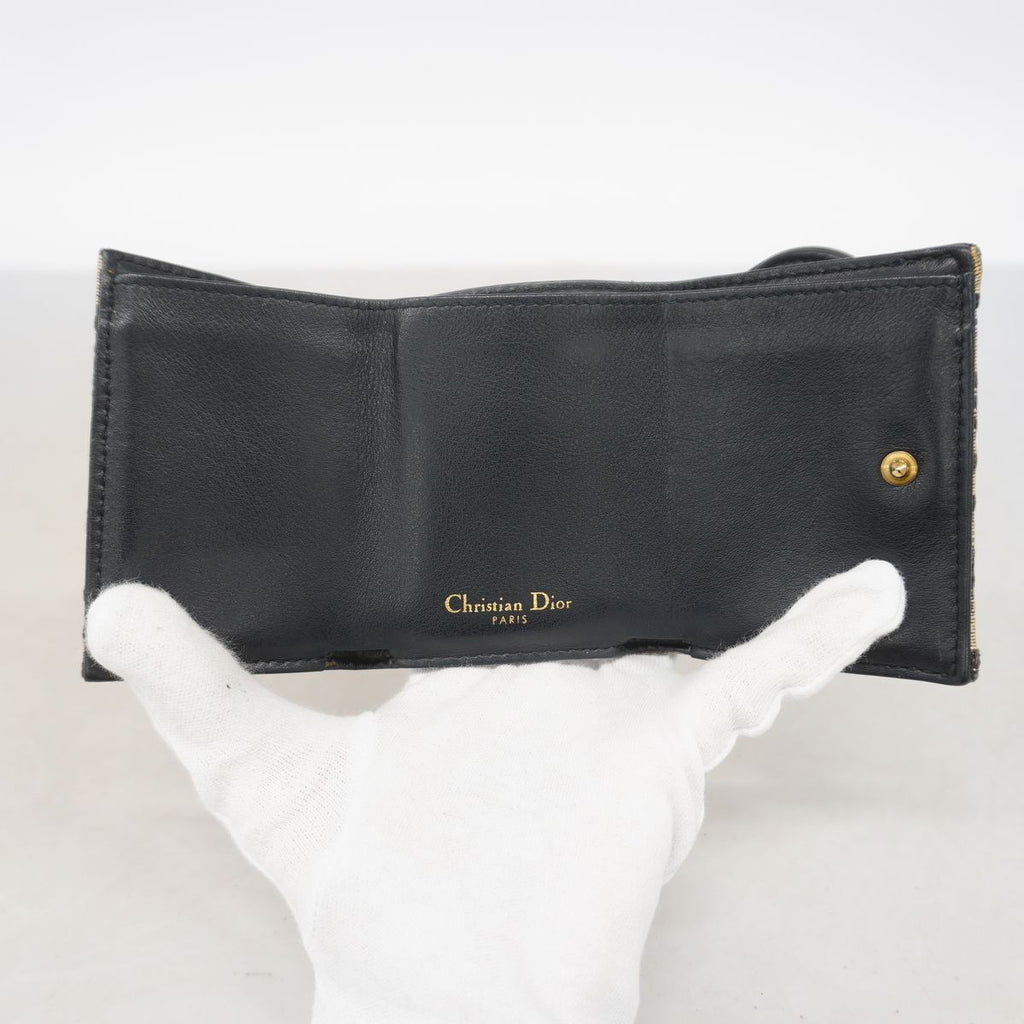 Dior Wallet Oblique Saddle Canvas Navy Gold — view 3