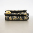 Dior Wallet Oblique Saddle Canvas Navy Gold — view 2