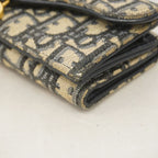 Dior Wallet Oblique Saddle Canvas Navy Gold — view 5